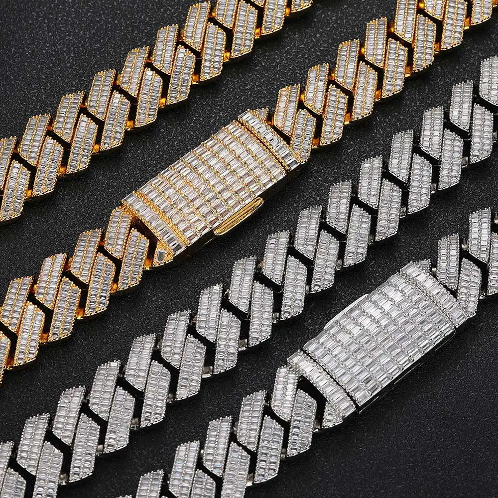 Iced Out Cuban Chain Necklace Stainless Steel 20MM