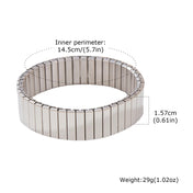 Minimal Square Chunky Bangle Bracelet — Stainless Steel