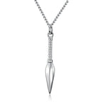 Gold Spear Pendant Necklace Box Chain Statement
