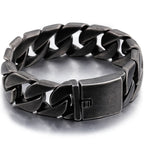 Matte Polished Gold Color Stainless Steel Men's Bracelet for Man 20MM Curb Link Chain Wrist On Hand Bands Jewelry