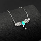 925 Silver Bat Zircon Pendant — Silver
