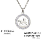 My Shape Running Horse Pendants Necklace Stainless Steel Rhinestone Pendant Necklaces Choker Chain Horse Lover Fashion Jewelry