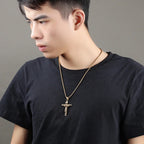 Jesus Cross Gold Pendant Necklace