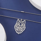 Skyrim Wolf Amulet Cut Out Pendant Necklace Men Women Stainless Steel Hip Hop Box Chain Necklaces Animal Jewelry Birthday Gift