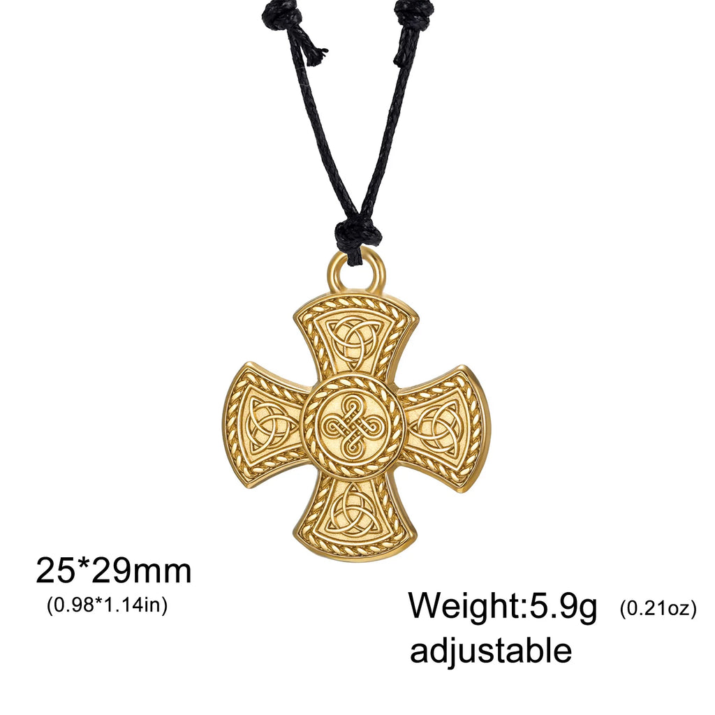 Celtic Trinity Knot Cross Pendant Necklace — Steel