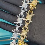 Fully Icy Bracelet Personalized Spike Necklace Gothic Jewelry Gifts For Him Her Infinite Link Chain Party Accessories