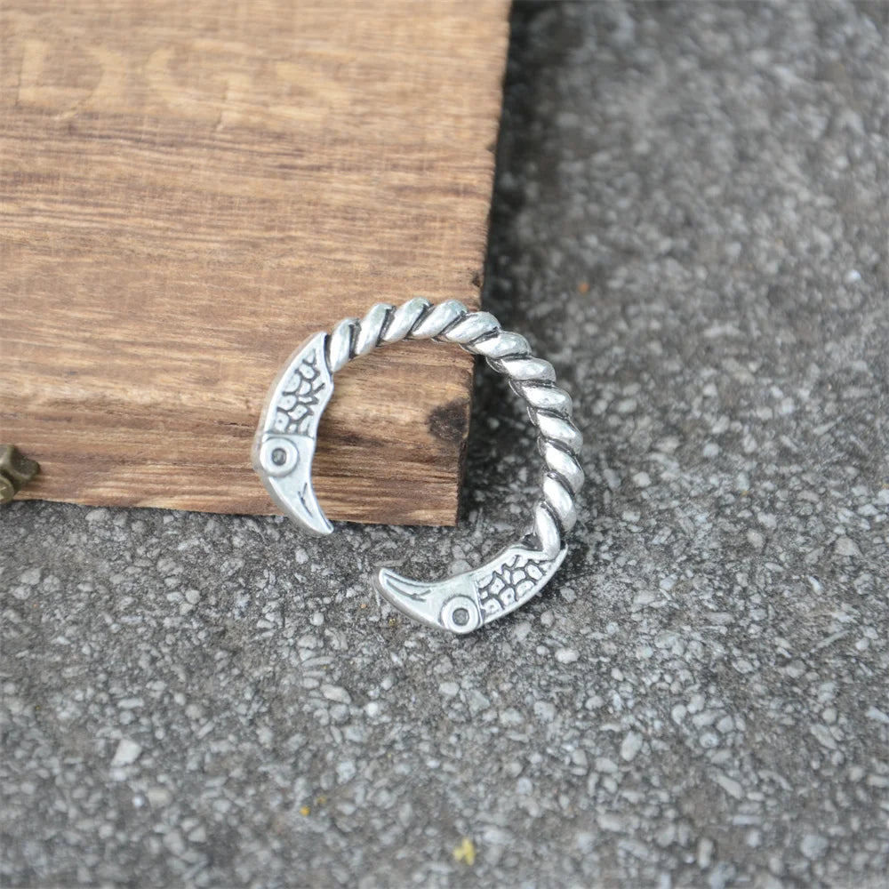 Nostalgia Odin Raven Ring Viking Mens Womens Adjustable Vintage Crow Rings Gothic Jewelry Accessories