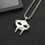 Vintage Creative MF DOOM Mask Pendant for Men Hip Hop 316L Stainless Steel Skull Mask Necklace Party Jewelry Gift