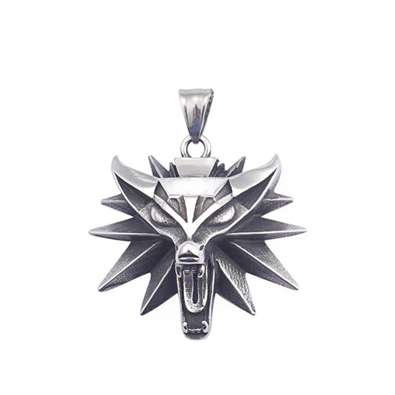 Wolf Stainless Steel Pendant Necklace