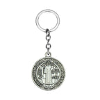Saint Medal & Jesus Cross Pendant Necklace — Stainless Steel
