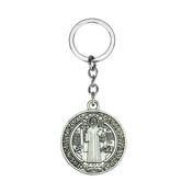 Saint Medal & Jesus Cross Pendant Necklace — Stainless Steel