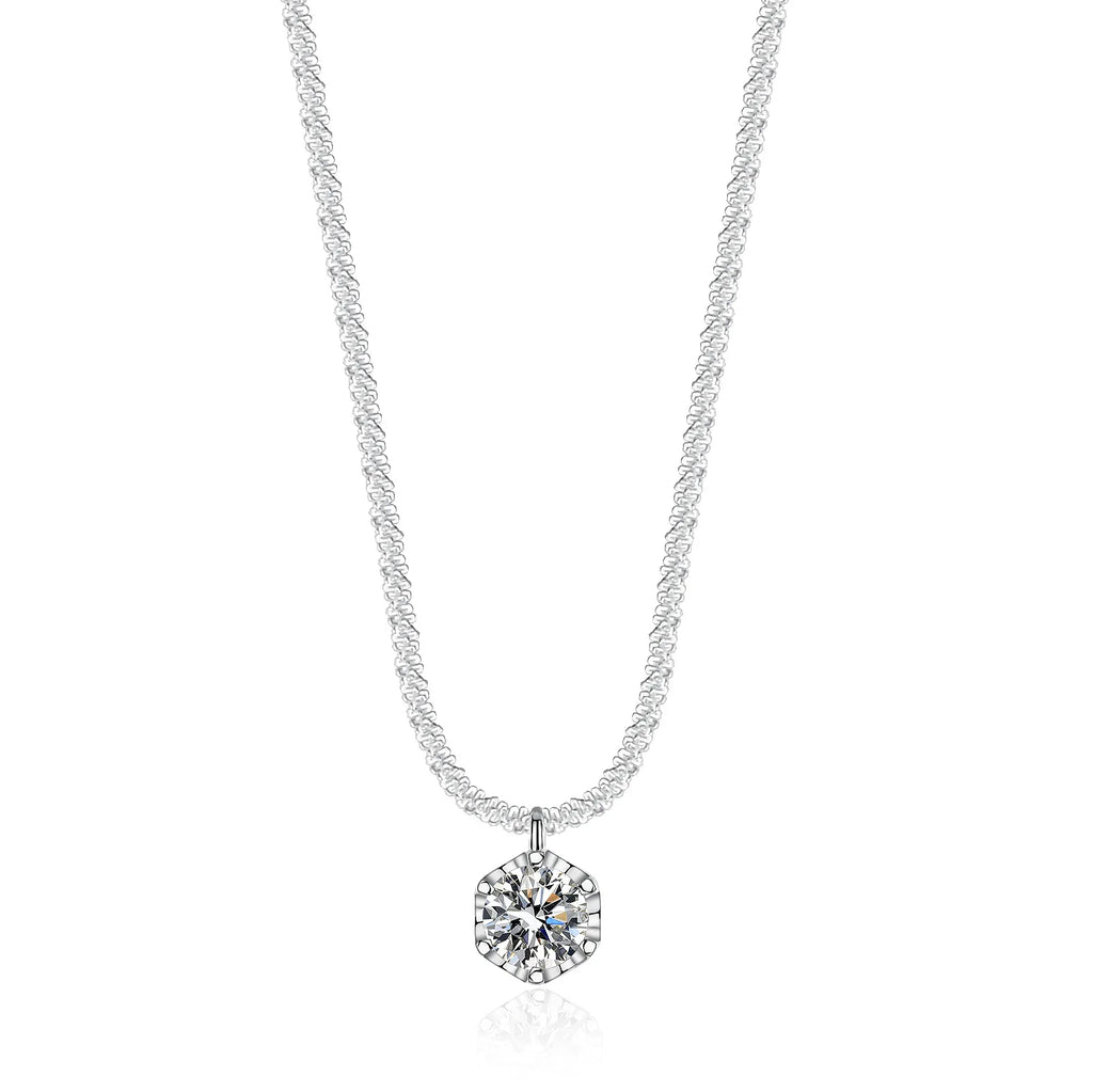 18K Real Platinum PT950 Moissanite Necklace Sparkling Vegetable Chain Light Luxury Light Luxury D Color VVS1 Diamond