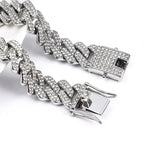 Iced Out Square Cuban Chain 14mm — Gold