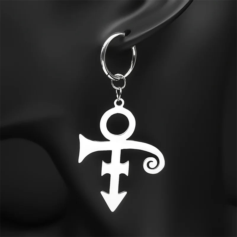 Steampunk Steel Earrings Rip Memorial Symbol Love