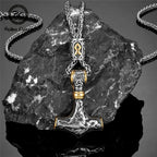 Thor's Hammer Mjolnir Pendant Necklace — Gold-Tone