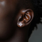 Iced Out Square Stud Earrings — 925 Silver