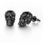 Skull Stud Earrings — Stainless Steel