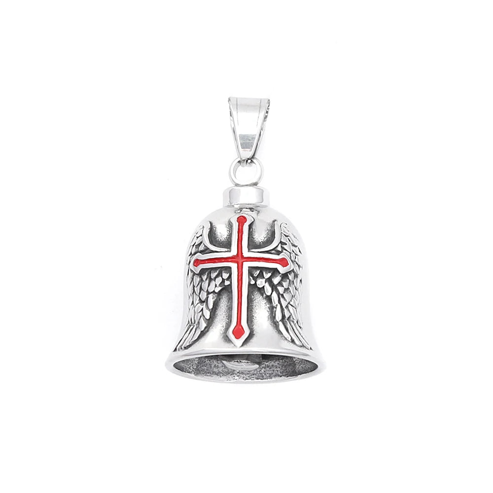 Vintage Bell Charm Amulet Necklace — Stainless Steel