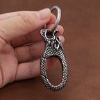 Viking Dragon Head Keychain — Stainless