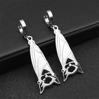 Gothic Silver Pendant Dark Style Owl Long Drop