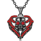 Iced Out Skull Black Pendant Necklace