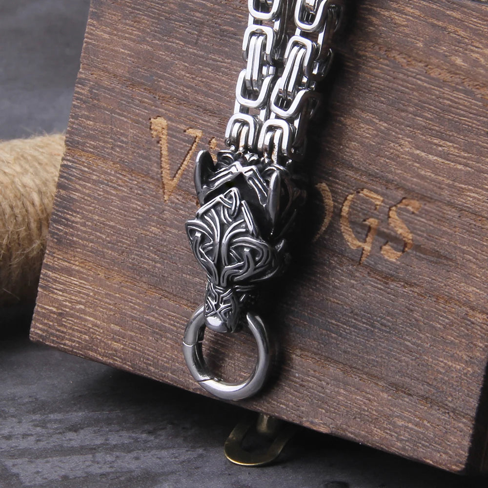Never Fade Men Celtic Wolf Necklaces Viking Vegvisir Amulet Hammer Pendant Norse Runes Anchor Stainless Steel King