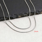 Two-Tone Box Chain Necklace Set — Stainless Steel