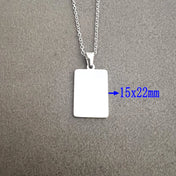 Dog Tag Strip Pendant Necklace — Stainless Steel