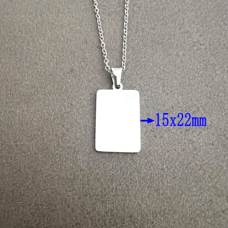 10pcs lot 2026 New Arrival Blank Strip Pendant Necklace Stainless Steel Necklace