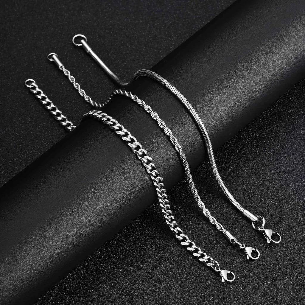 Cuban Chain Bracelet Set 3pcs — Stainless