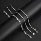 Cuban Chain Bracelet Set 3pcs — Stainless
