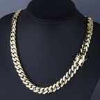 Gold Cuban Chain Necklace 10/12/22MM Brass