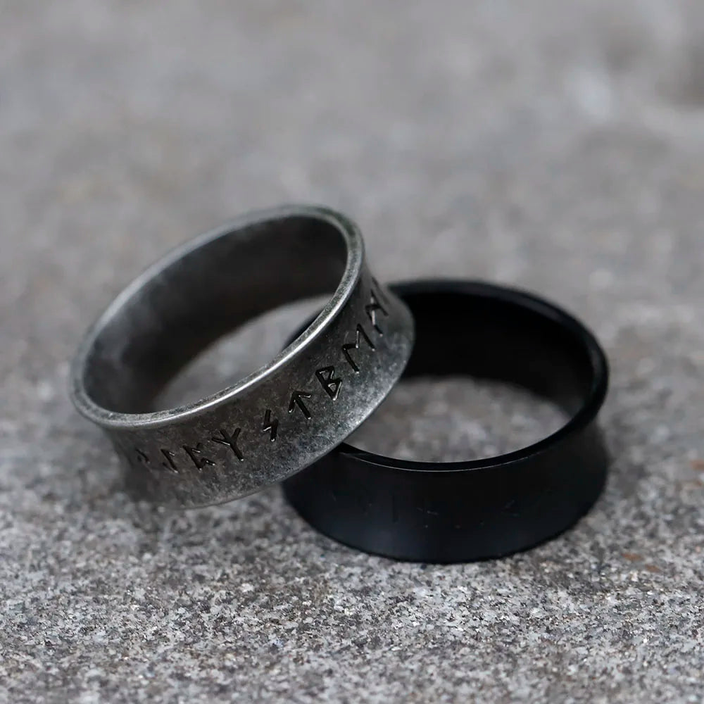 2024 New Creative Design Stainless Steel Viking  RUNE Ring Men Nordic Trinity Wedding Rings for gift Fashion Jewelry