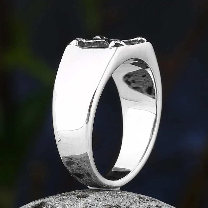 Fashion Punk Rock Stainless Steel Crossbone Ring Trend Hiphop Rock Roll Gothic Jewelry Unique Anillos Para Hombre