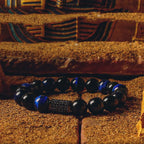 Block Volcanic Lava Stone Bracelet Men Black Classic Matte Obisidian Labradorite Bead Jewelry Women Birthday Gift for