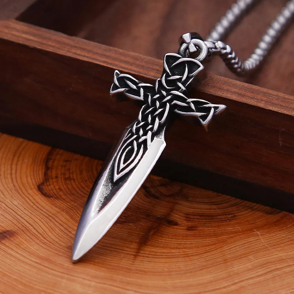 Viking Celtic Stainless Steel Pendant Necklace