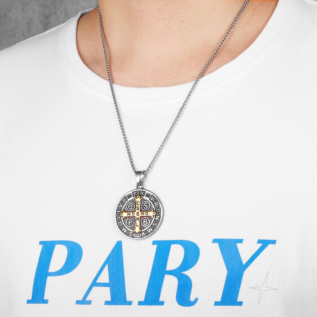 St. Benedict Pendant Necklace — Stainless Steel