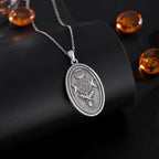 AEONSLOVE Silver Hecate Triple Moon Goddess Necklace Vintage Oval Pendant Wicca Pagan Jewelry Protection Amulet