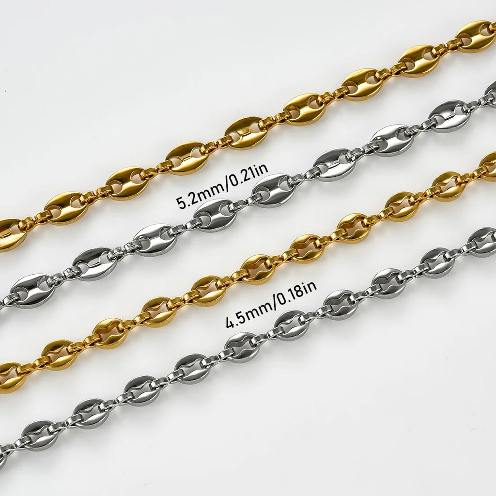 Two-Tone Chain Necklace — Stainless Steel Choker
