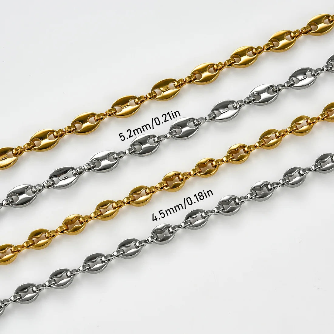 Two-Tone Chain Necklace — Stainless Steel Choker