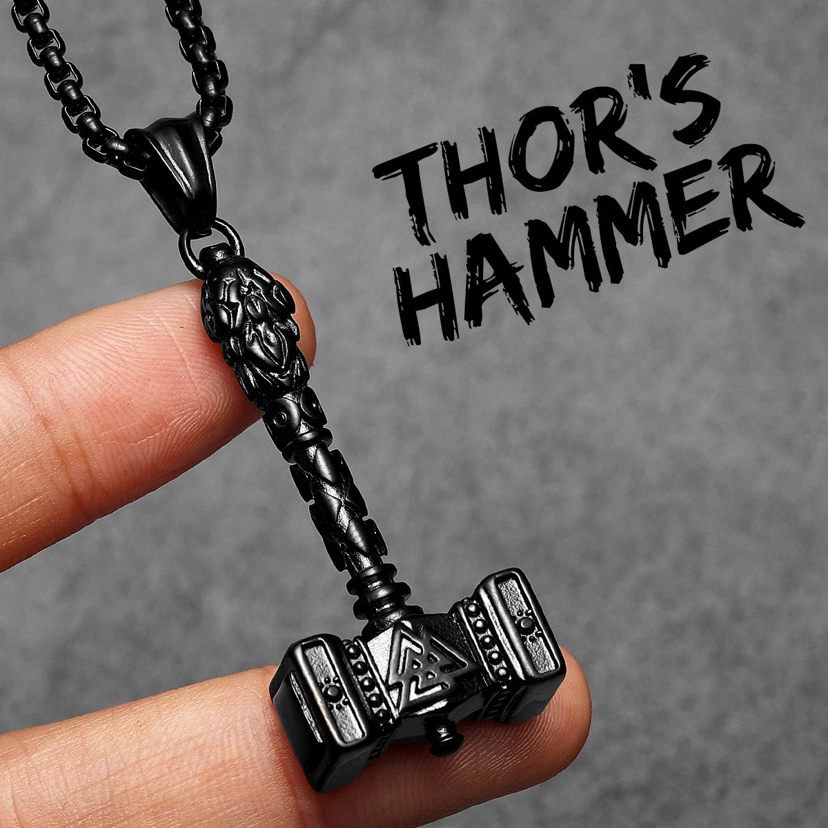 Viking Thor's Hammer Men Necklaces Stainless Steel Pendant Chain Women Punk Fashion Jewelry New In Accessories Gifts