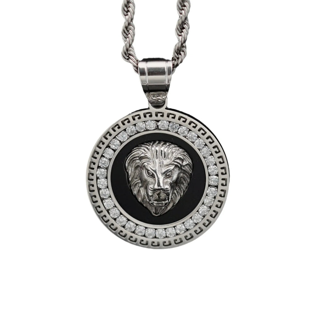 Hip Hop Gold Color Plated Iced Out Micro Pave Cubic Zircon Lion Head Pendant Necklace Charm For Men Jewelry Gifts