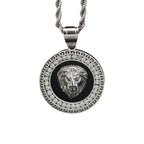 Hip Hop Gold Color Plated Iced Out Micro Pave Cubic Zircon Lion Head Pendant Necklace Charm For Men Jewelry Gifts