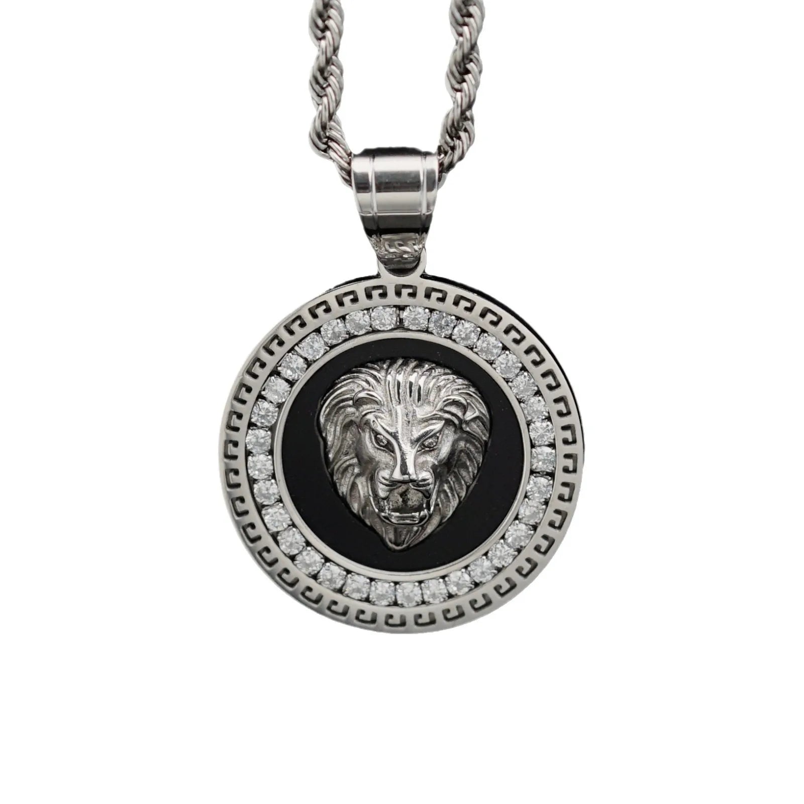 Hip Hop Gold Color Plated Iced Out Micro Pave Cubic Zircon Lion Head Pendant Necklace Charm For Men Jewelry Gifts