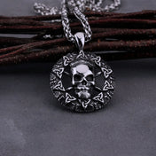 Viking Celtic Skull Pendant Necklace — Stainless