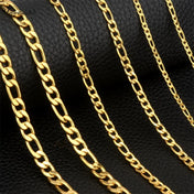 Figaro Chain Necklace Silver-Tone Long — Stainless Steel