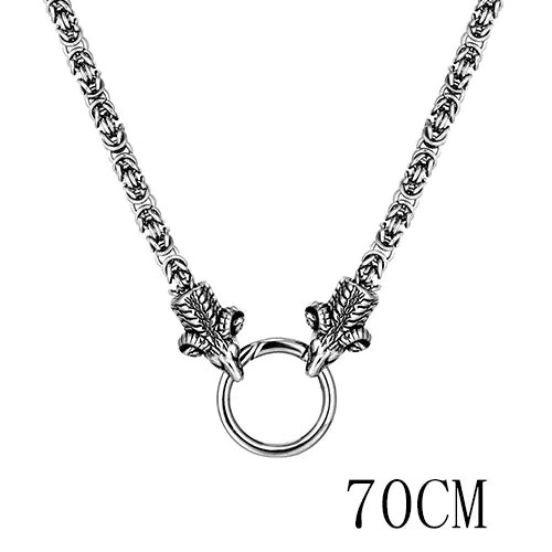Animal Pendant Necklace Wolf Dog Skull Snake — Stainless Steel