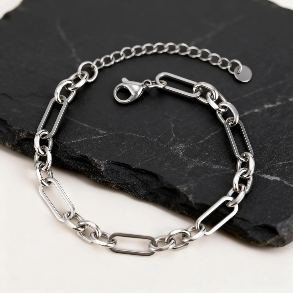 Silver Link Chain Bracelet — Stainless Steel