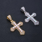 Cross Pendant Necklace Iced Out Colored CZ