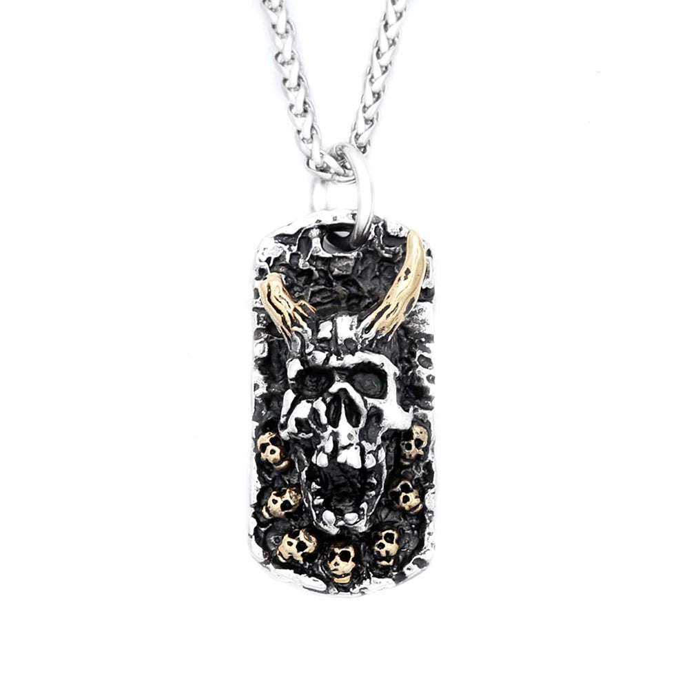 Skull Steel Pendant Vintage Evil 316L Skeleton